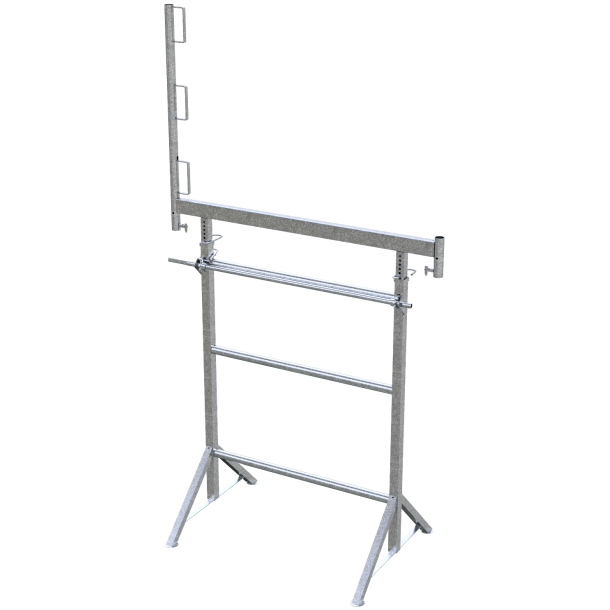 Crank-operated scaffolding jack K1200 | Width: 1.50m | Height: 1.70m - 3.00m | galvanized